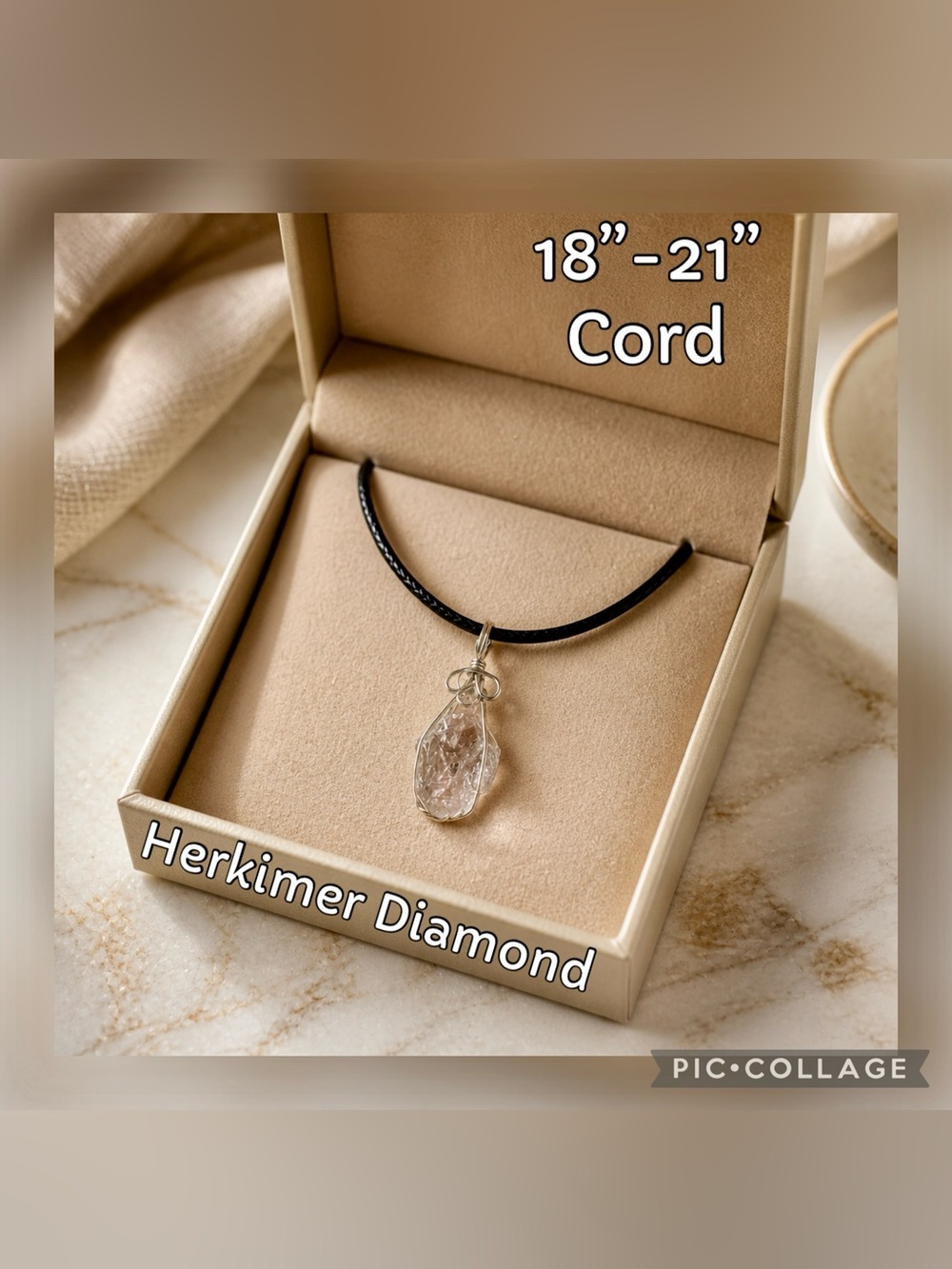 Herkimer Diamond Pendant Necklace - Crystal Witchy